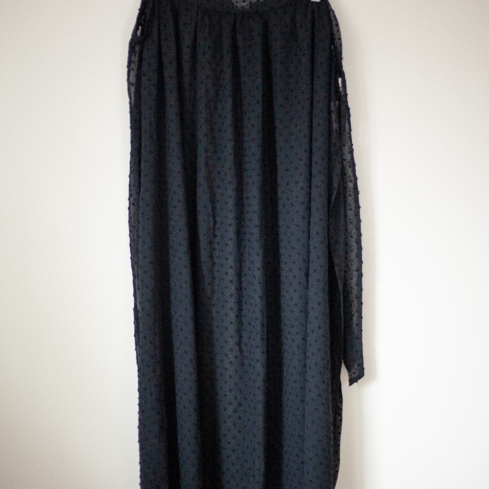 Time and tru 3x black sheer cover up wrap around, strapless  NTW